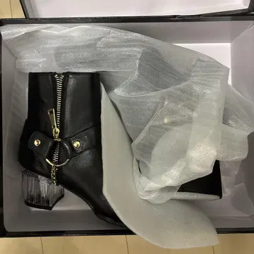 힐 부츠 가죽 클리어힐 링 벨트 26cm 정도