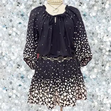 00년대 튜닉 위시코어 ANNA SUI 걸리시 별 패턴