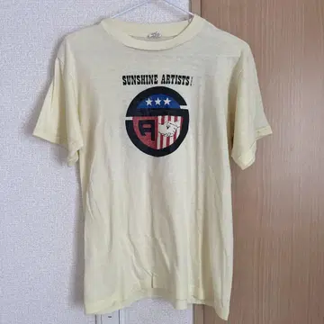 80년대 빈티지 티셔츠 옐로우 컬러 USA 제작