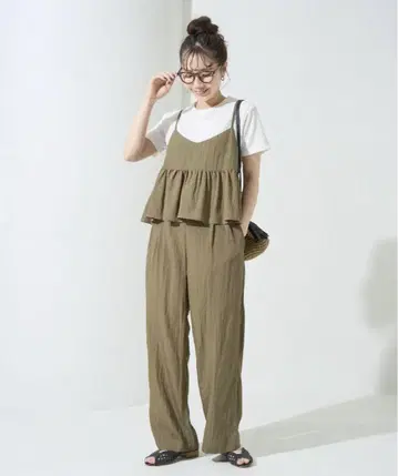 FREAK'S STORE 와셔 가공 캐미 팬츠 셋업 S