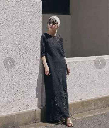 새상품 Ameri 자카드 러셀 레이스 드레스