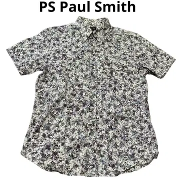 폴스미스 paul smith 미니 꽃무늬 반팔 셔츠 일본제 라벤더 L