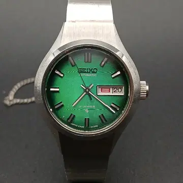 SEIKO 오토매틱 손목시계 그린 21석 9면 컷 그린 작동품