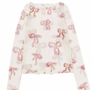 POPPY PINK RIBBON SEE-THROUGH TOPS