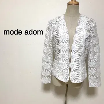mode adom 화이트칼라 꽃무늬 레이스 자켓