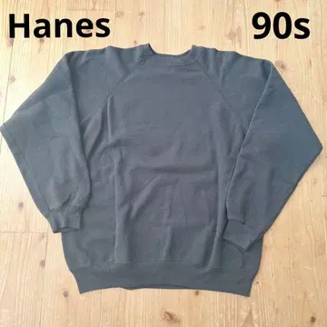 90년대 Hanes 헤인즈 빈티지 래글런 슬리브 맨투맨 블랙