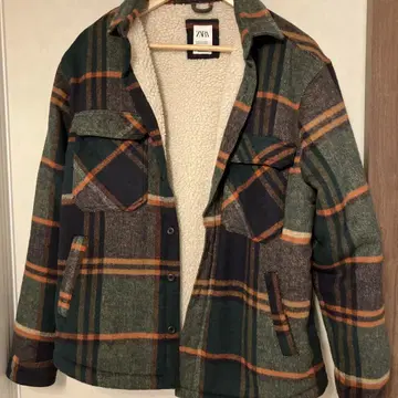 ZARA 플리스 자켓 체크 무늬