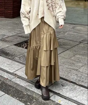 코코딜 아시메 캉캉 스커트 맥시 길이 스커트