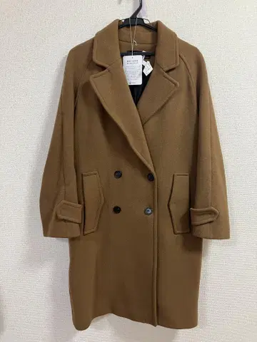ZARA 브라운 더블 브레스트 울 코트
