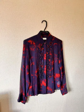 DRIES VAN NOTEN 프릴 시어 셔츠