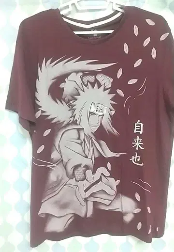 NARUTO 나루토 T셔츠 빅 프린트 지라이야 빨간색