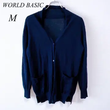 N695 [ 월드 베이직 ] 여성용 네이비 가디건 M 사이즈