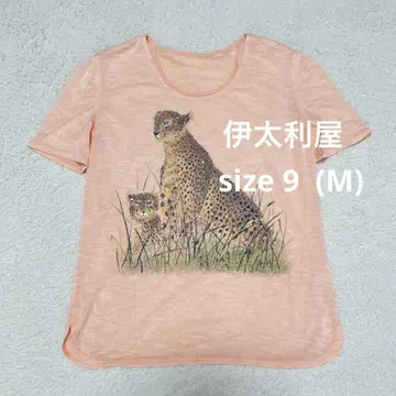 이타리야 레오파드 무늬 큐빅 티셔츠 M