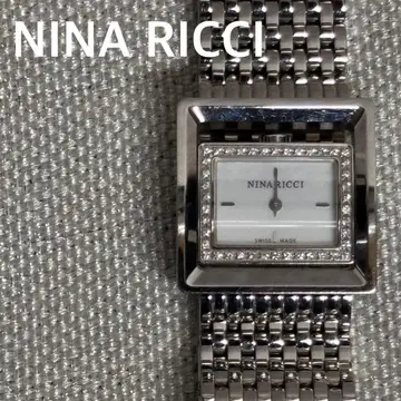 하자품 니나리치 NINA RICCI 스퀘어 손목시계 스톤 R