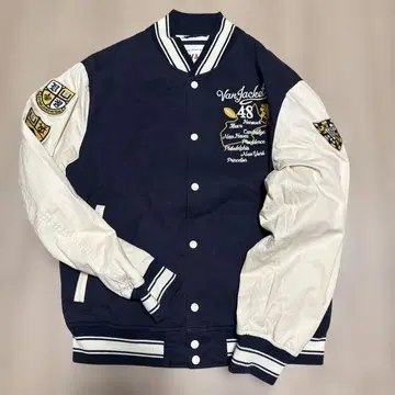 VanJacket 바시티 자켓 1948년 디자인 네이비/화이트