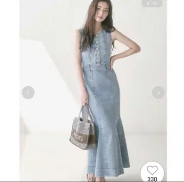 새상품 SNIDEL 스나이델 데님 머메이드 원피스