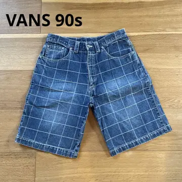 VANS 30 블루 체크 무늬 숏팬츠