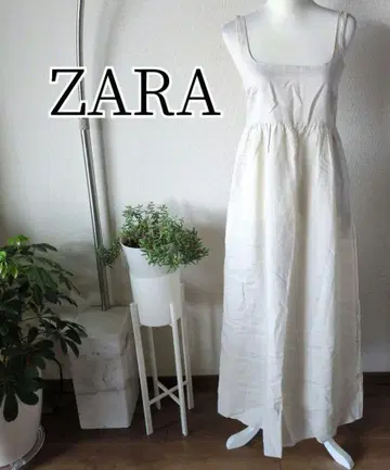 ZARA 자라 린넨 블렌드 개더 원피스 스퀘어넥
