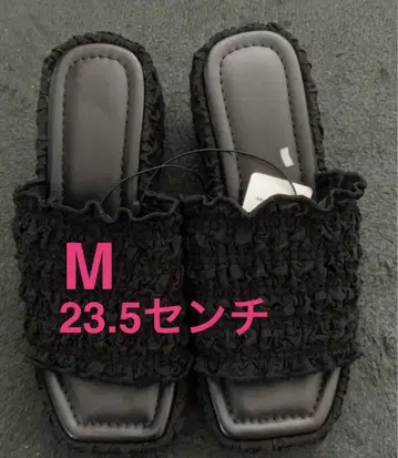 GU 셔링 플랫폼 뮬 블랙 M