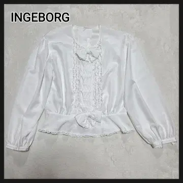 [새상품급] INGEBORG 긴팔 블라우스 리본 피코프릴 핀턱