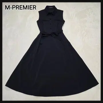 [컨디션 최상] M-PREMIER 셔츠 원피스 허리 리본 A라인 34