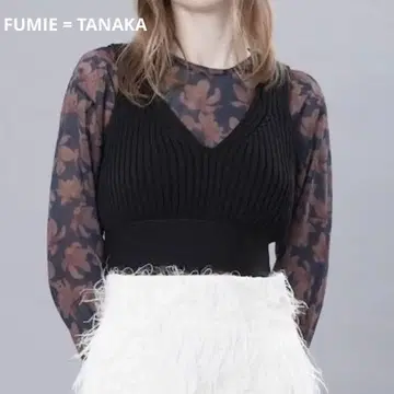 FUMIE = TANAKA 후미에타나카 리본 니트 뷔스티에 블랙 흑