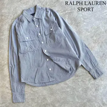 RALPH LAUREN SPORT 코튼 가슴 포켓 스트라이프 긴팔 셔츠