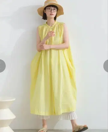 lupilien 루피리앙 코튼 보일 슬리브리스 원피스 인도 면
