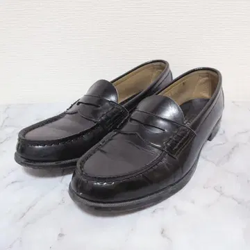 HARUTA 하루타 25.5cm 코인 로퍼 블랙 가죽