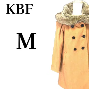 [ 새상품급 ] KBF 울 코트 헤링본 퍼 M 상당 카멜