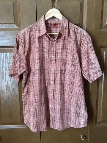 Madewell 반팔 셔츠 L 오렌지 계열 체크