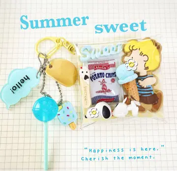 가챠  파우치 내추럴 스위츠 BLUE 아이스크림 캔디