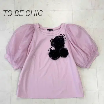 TO BE CHIC 새상품급 삼양상회 튤 슬리브 모티브 티셔츠