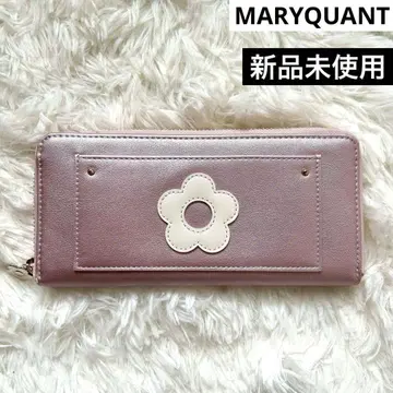 미사용 새상품 마리콴트 장지갑 라운드 지퍼 핑크 빅 데이지