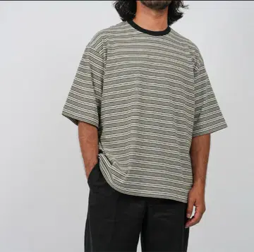 OVY Multi Border Relax Fit 티셔츠 그린
