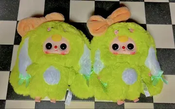 babythree 처진 귀 그린 컬러 리본 포함 봉제 인형