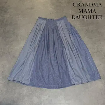GRANDMA MAMA DAUGHTER 파랑 스트라이프 스커트 R269