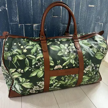 LAURA ASHLEY 로라 애슐리 보스턴 백 꽃무늬 녹색 갈색