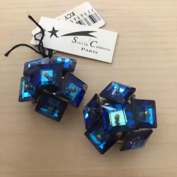 Stella Cadente 파란색 크리스탈 귀걸이 빈티지 스와로브스키
