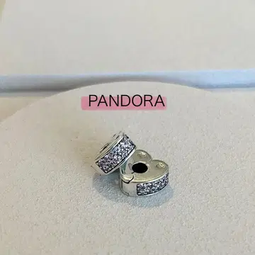 PANDORA 실버 하트 클립 2개 세트