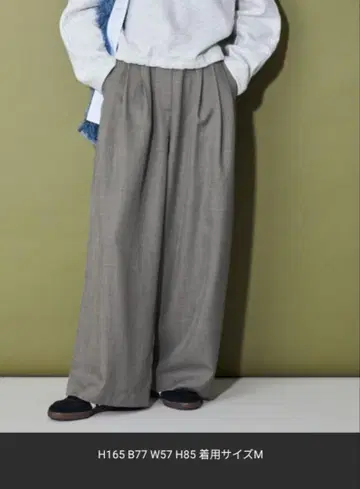 CITEN 3턱 와이드 팬츠 그레이