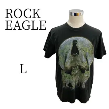 ROCK EAGLE 락 이글 늑대 블랙 티셔츠 L