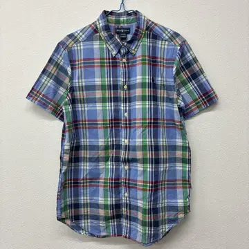 Ralph Lauren 체크 무늬 반팔 셔츠 블루 계열 XL 야30