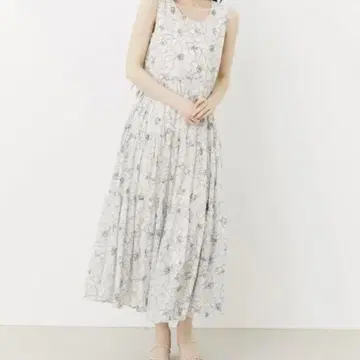 rienda 티어드 턱 플레어 원피스 프리
