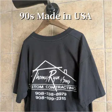 90년대 USA 제작 Thomas Ryan 기업 티셔츠 싱글 스티치 XL