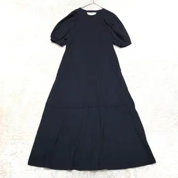 Ray BEAMS 롱 원피스 퍼프 슬리브 코튼 정가 1.2만 엔