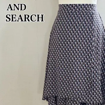 AND SEARCH 앤드서치 기하학 패턴 프린트 스커트 안감 레트로