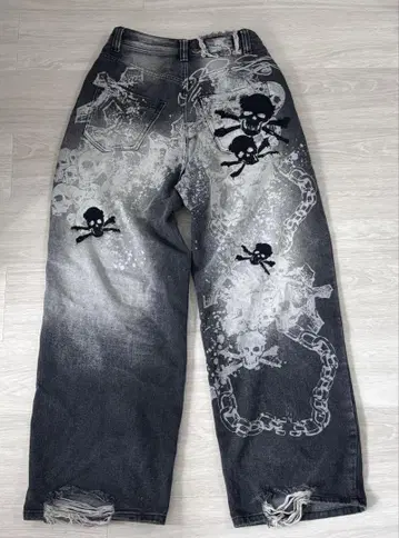 Jaded London 데님 팬츠 스컬