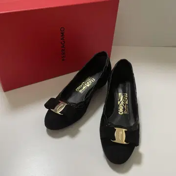 [새상품급] Ferragamo 스웨이드 발레리나 플랫 신발 약 22cm