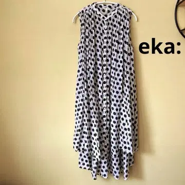 eka:: 도트 무늬 슬리브리스 원피스